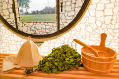 Aufguss-Birkenzweige-heisse-Steine-Sauna-in-Bern